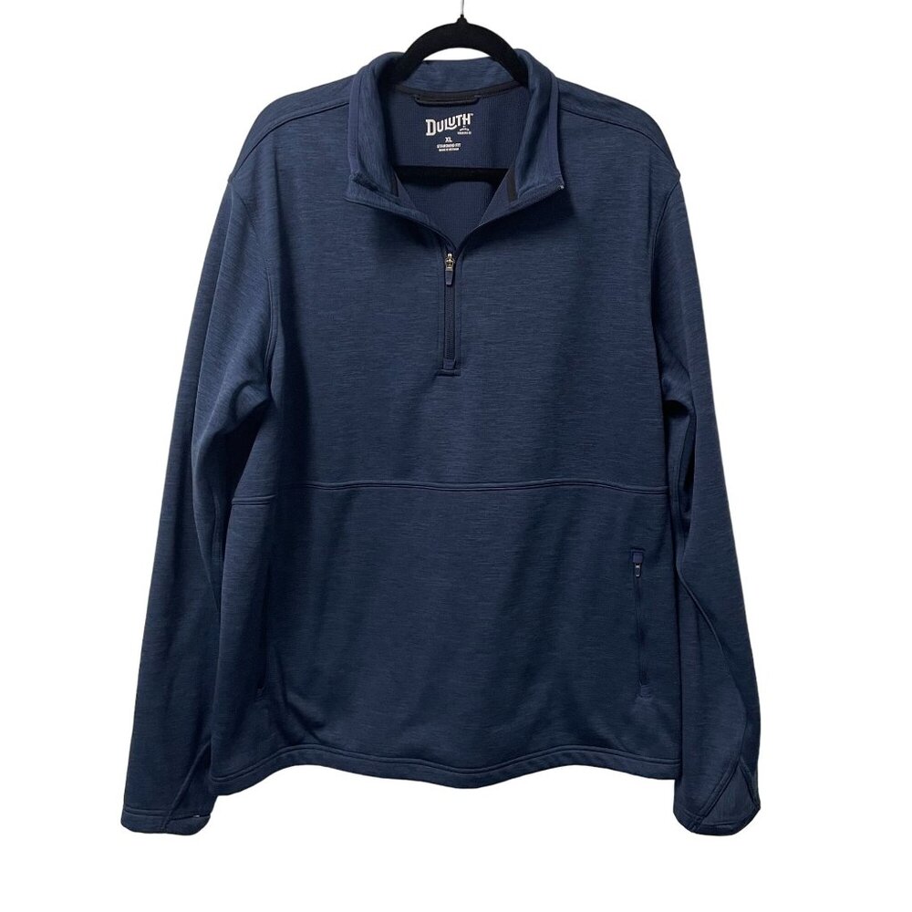 DULUTH TRADING CO SWEATSHIRT MENS XL STANDARD FIT HALF ZIP MOCK NECK ZIP POCKET